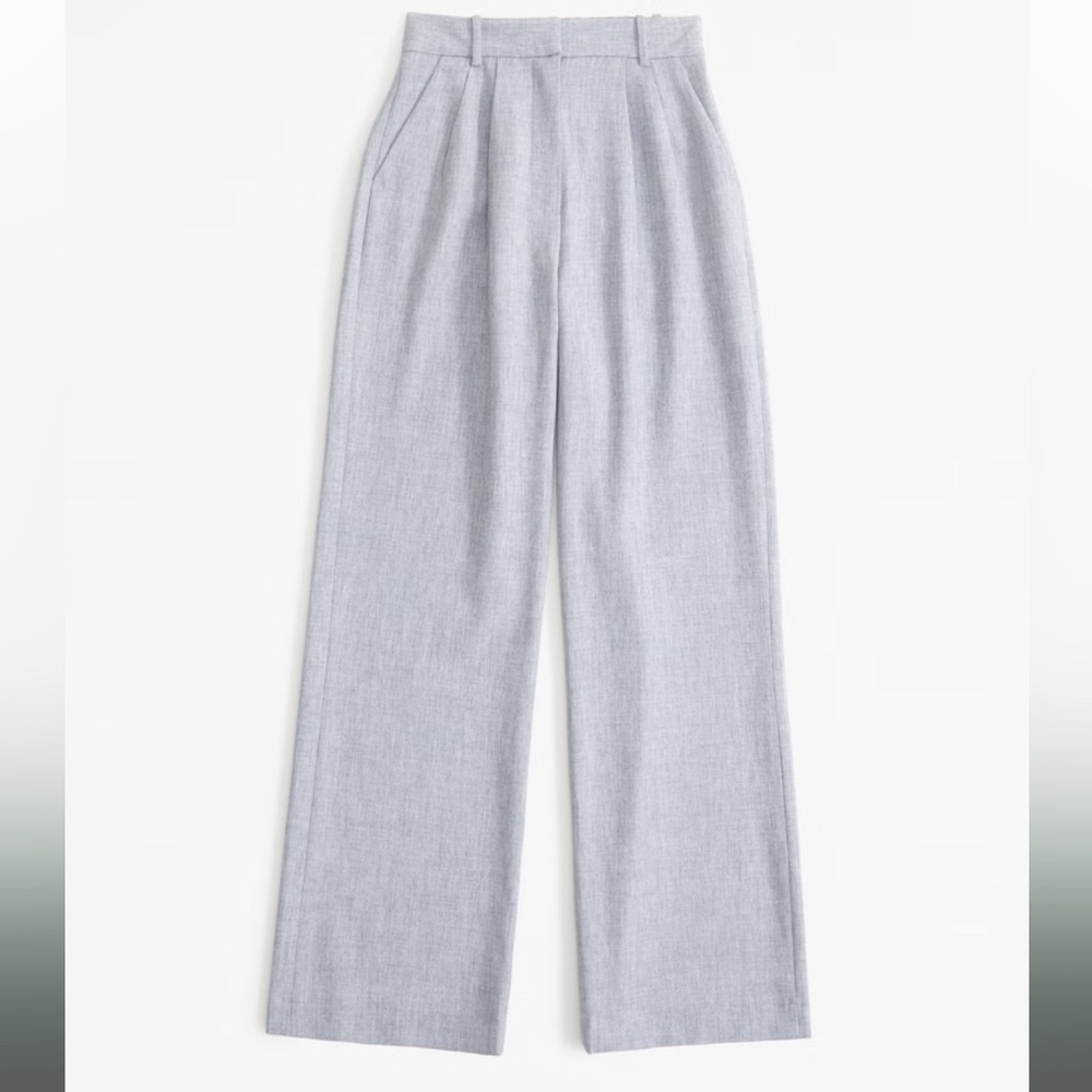 Abercrombie & Fitch Light Gray Wide-Leg Trousers
